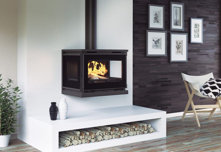 Poêle à bois suspendu double combustion 17 kW – M-173 FK